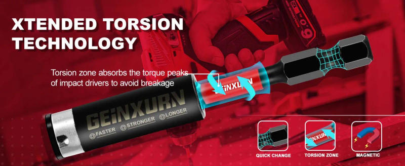 Description Picture 4 of itemGeinxurn 3Inches Impact Magnetic Screwdriver Bit Holders, S2 Alloy Steel Hex Shank Extension Socket Drill Bit Holder