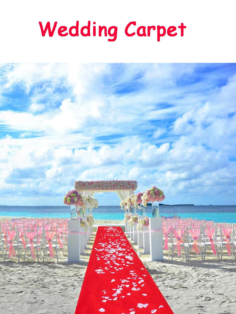 Description Picture 3 of item1.2M Wide Red Wedding Carpet Custom Length Aisle Runner Indoor Outdoor Decoration Carpet Event Party Home Textiles Rug