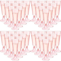 10Pcs Disposable Plastic Flutes Cups Pink Champagne Cup Wedding Birthday Party Supplies Bar Drink Red Wine Kitchen Cup