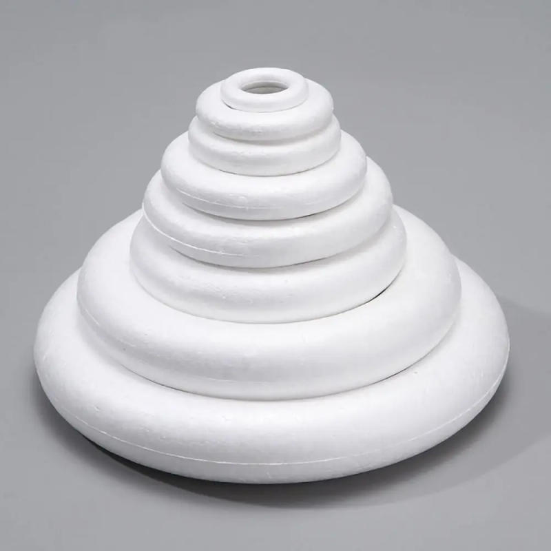 Description Picture 6 of item1Pcs 5/7/8/10/12/15/17/20cm White Round Polystyrene Foam Ring For Christmas Crafts DIY Handmade Wreath Wedding Party Decorations