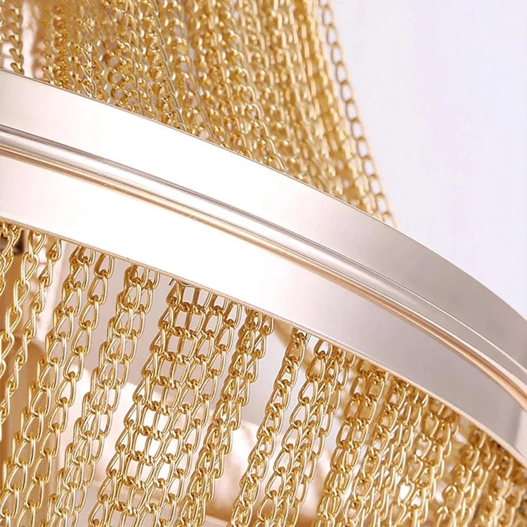 Description Picture 5 of itemLong Aluminum Chain Sconce For Aisle LOFT Mirror Bedroom TV Wall Lamp LED Lighting Gold Silver Italian Vanity Decoration