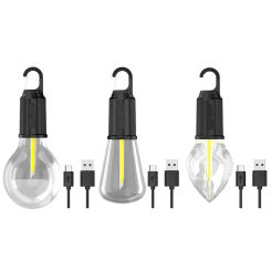 100LM LED Camping Light 400mAh Decoration Light Type-C USB Rechargeable Waterproof with Hook 3 Modes Outdoor Lighting