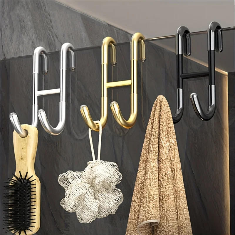 Description Picture 3 of itemShower Door Hook Metal Hanging Hook For Clothes Coat Towel Multifunctional Strong Bearing Hook Bathroom Shower Glass Door Hook