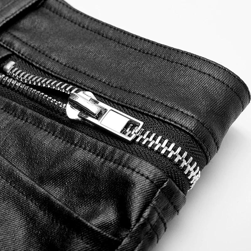 Description Picture 5 of itemPUNK RAVE Men Heavy Metal Punk Rock Straight Leg Slim Leather Pants Black PU Trousers