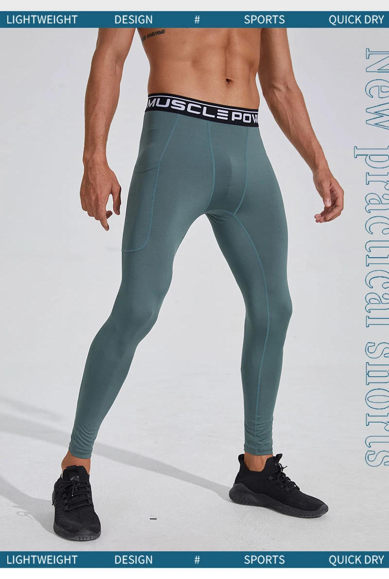 Description Picture 2 of itemSports tight quick drying built-in pockets elastic training leggings running fitness pants baggy pants trousers