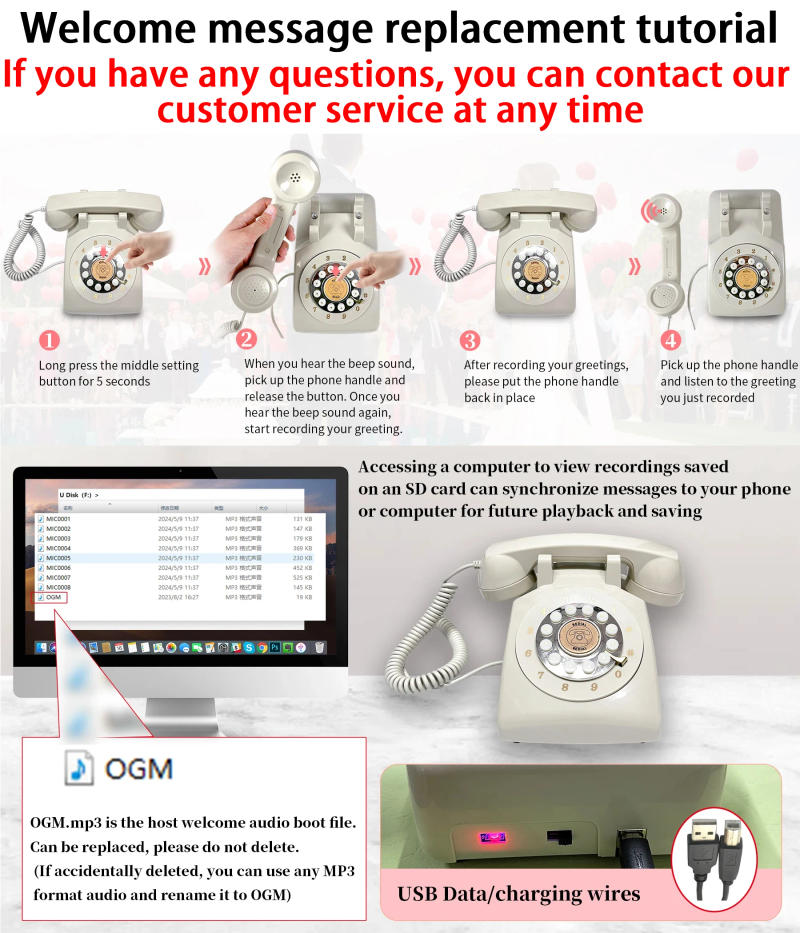 Description Picture 2 of itemVoice Message Book Wedding Phone Blessing Message Memoir Banquet Audio Sign-in Guestbook Voicemail Telephone Recording