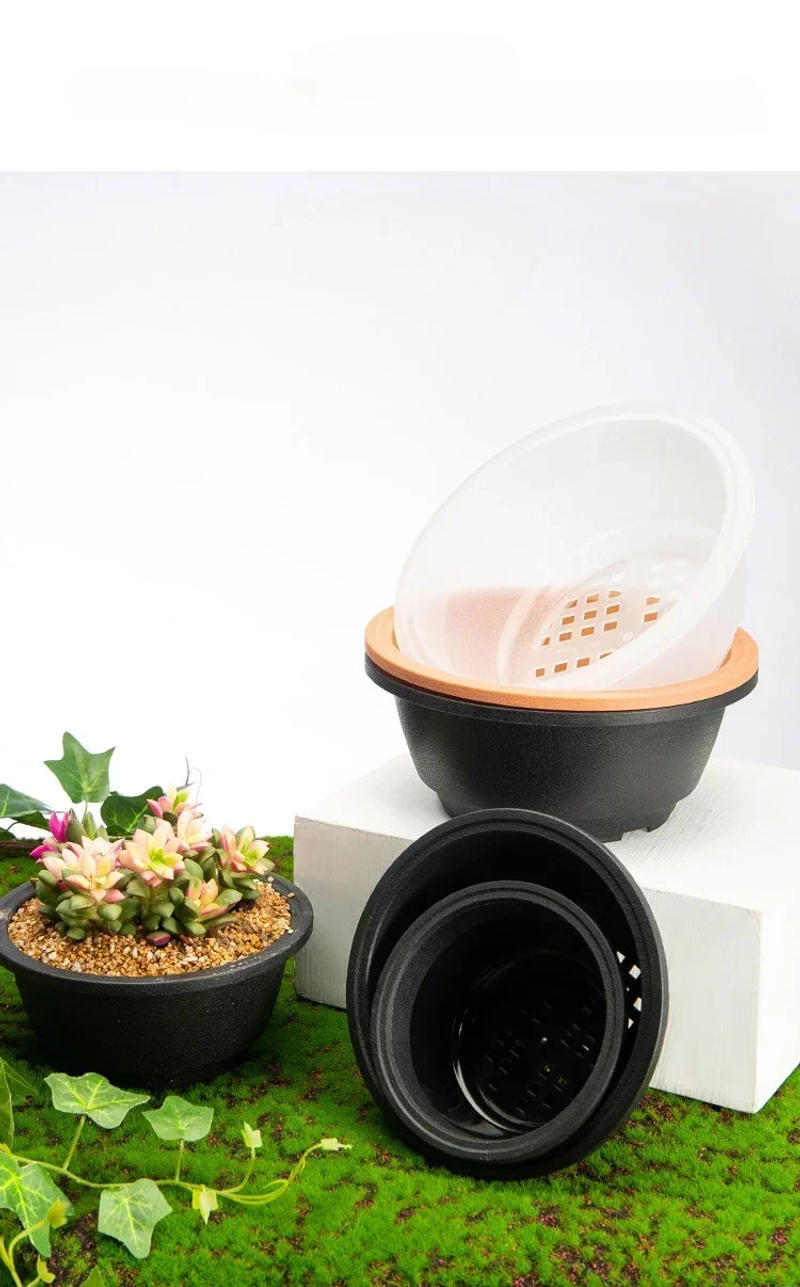Description Picture 3 of itemLarge New Succulent Plant Pot Plastic Round Succulent Plant Pot Low Pot
