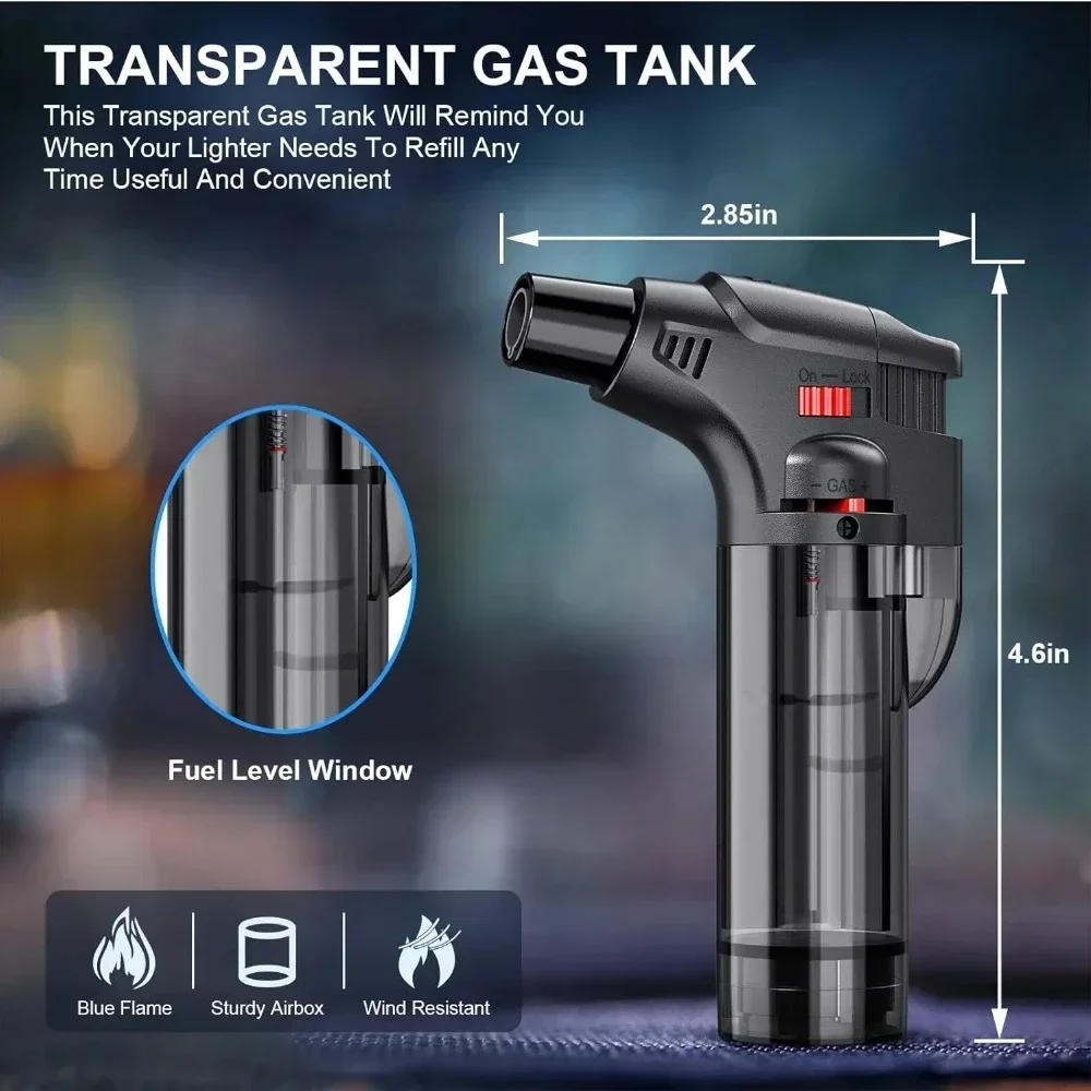 Description Picture 6 of itemWelding Torch Lighter Butane Gas Windproof Lighters Jet Spray Gun Lighter Cigar Accessories Kitchen Cigars Ignition New Gadgets