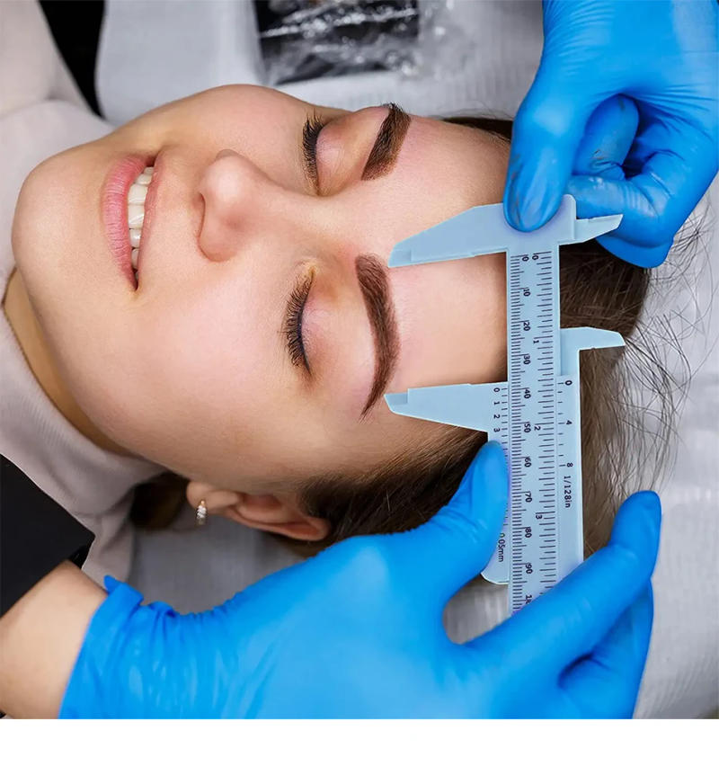 Description Picture 3 of itemPortable 150MM Plastic Eyebrow Measuring Vernier Caliper Tattoo Caliper Ruler Plastic Permanent Makeup Measurement Tools