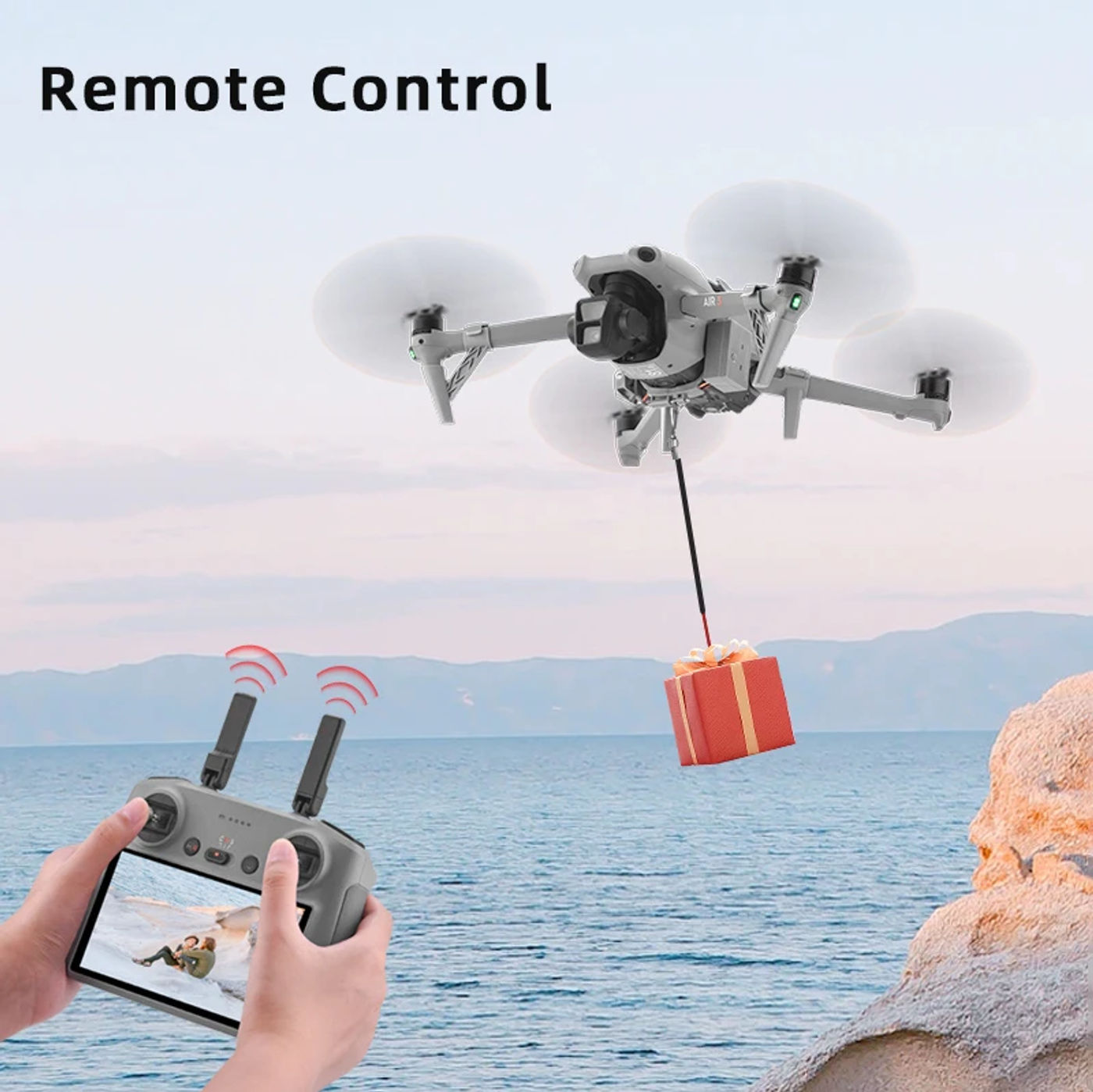 Description Picture 4 of itemBRDRC LED Control Airdrop System for DJI Air 3S/Air 3 Drone Thrower Fishing Bait/Wedding Ring Gift Deliver/Life Rescue Accessory