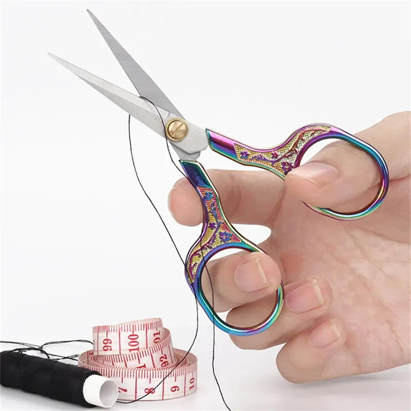 Description Picture 3 of itemRetro Zakka Stainless Steel Vintage Scissors Sewing Stationery Grooming Cutter Embroidery Cross-stitch Yarn Thread Tools Shears