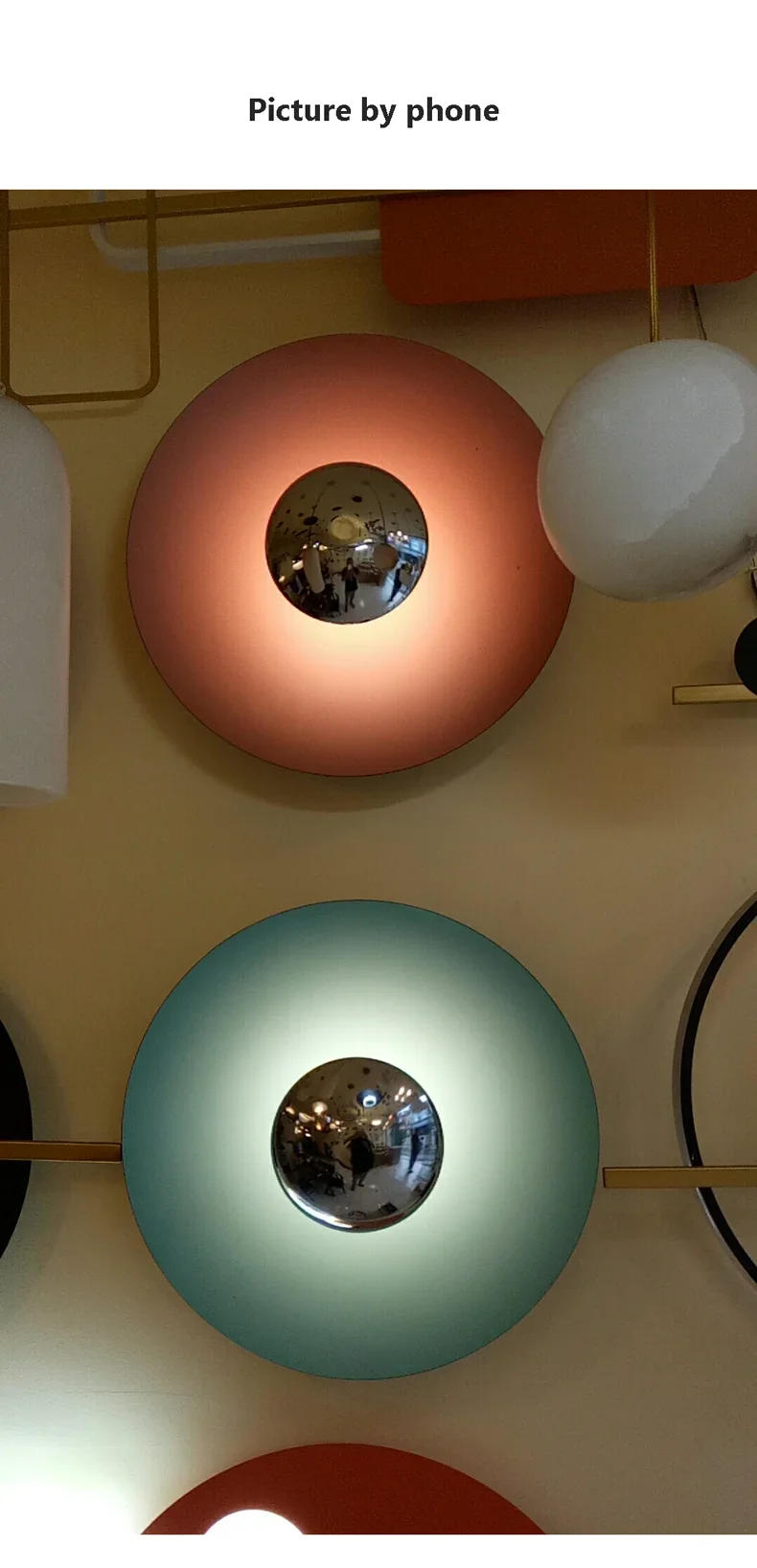 Description Picture 2 of itemIndoor Modern Minimalist Designer LED Lamp Porch Bedroom Bedside Lighting Decoration Round Background Creative UFO Wall Sconces