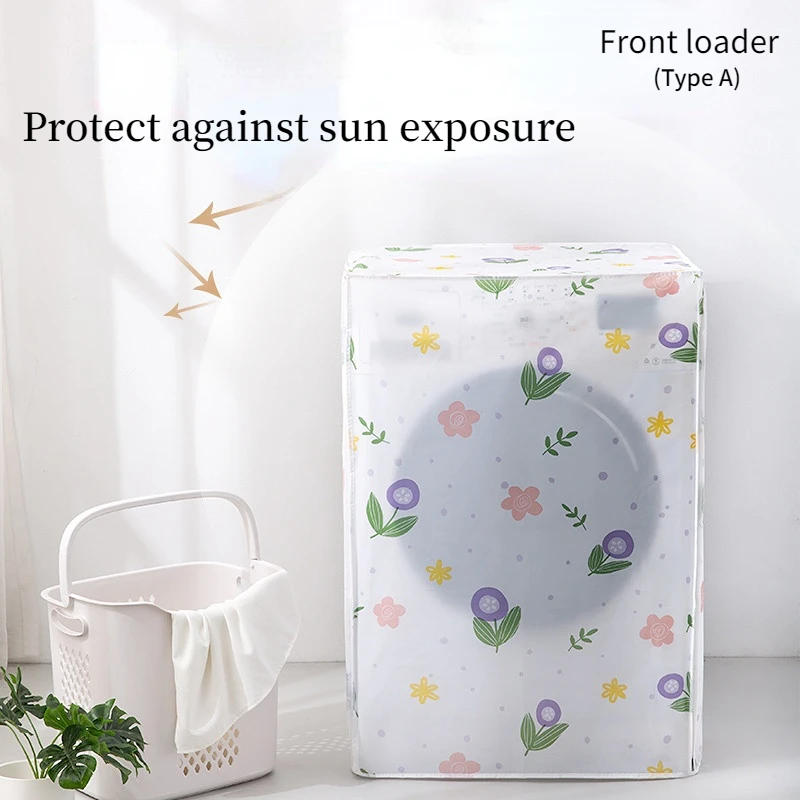 Description Picture 6 of itemPEVA Washing Machine Cover Transparent Sunscreen Dust Proof Cover Loading/Front Loading Washing Machine Home Laundry Accessories