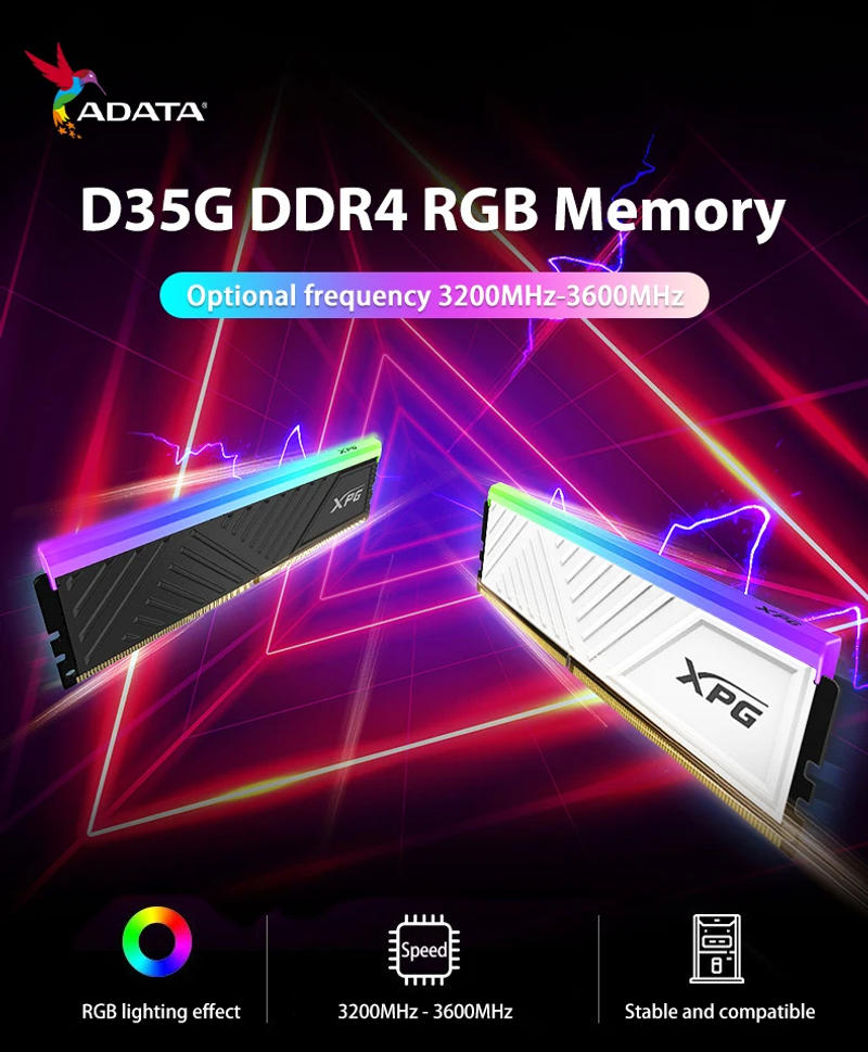Description Picture 2 of itemOriginal ADATA XPG D35G Memoria Ram DDR4 RGB 3200MHz 3600MHz 8GB 16GB Memory Module For Desktop Support intel/AMD Rams