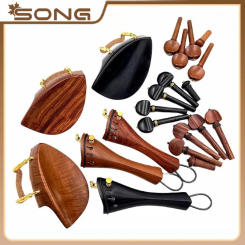 1 set 4/4 violin ebony/rosewood/jujube wood accessories parts fittings,Tailpiece+Tuning pegs+Endpins+Chin rest/Chin Holder
