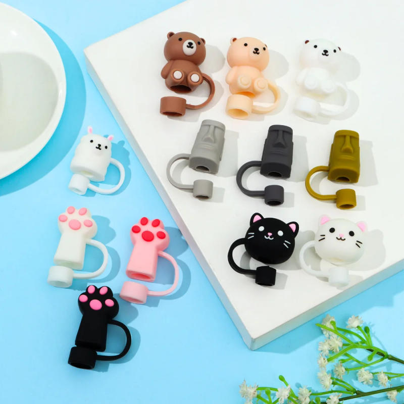Description Picture 3 of item1PC Reusable Creative Silicone Straw Plug Splash Proof Drinking Dust Cap Straw Tips Cover Drinkware Kitchen Tool Cup Accessories