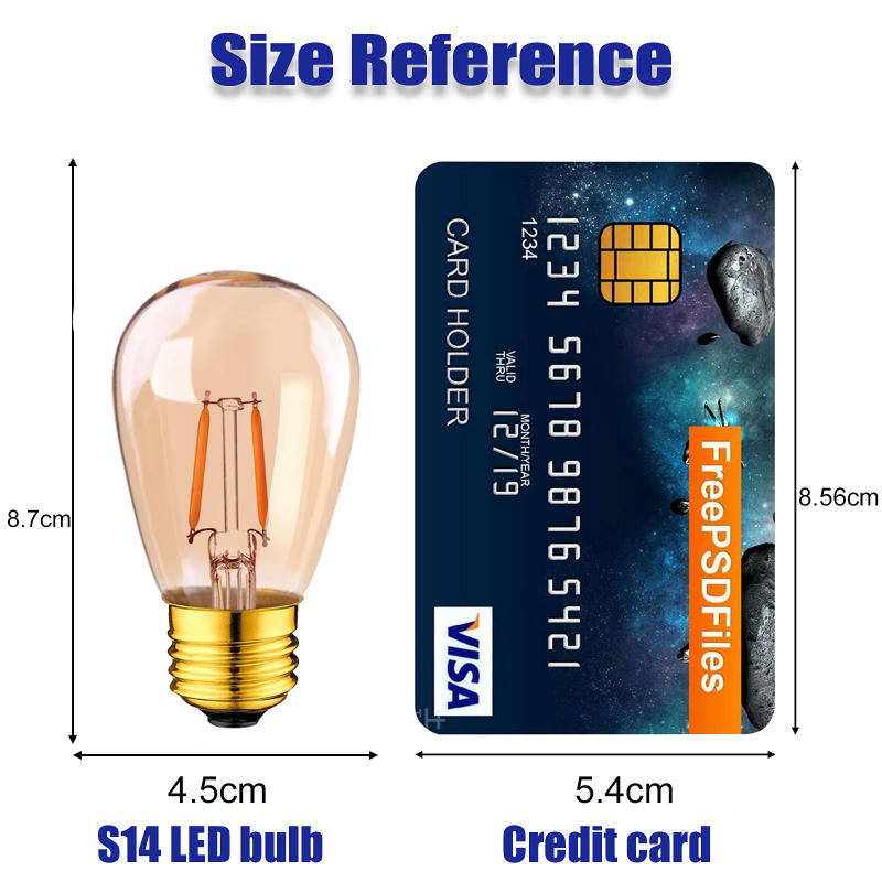 Description Picture 5 of itemHcnew 10PCS Retro LED Filament Light Bulb E27 220V 1W 3W Warm White ST45 Decorative Dimmable String Replace Vintage Edison Lamp