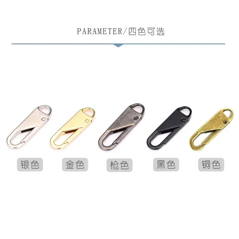 Description Picture 2 of item5Pcs Detachable Zipper Puller Metal Zipper Head Repair Kits Universal Replacement for Luggage Purse Bags Clothes Zipper Slider