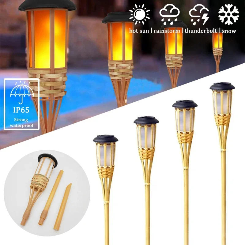 Description Picture 2 of itemSolar Lamps LED Flame Effect Lamp Handcraft Bamboo Waterproof Garden Lighting Lawn Torches Yard Landscape Outdoor Light