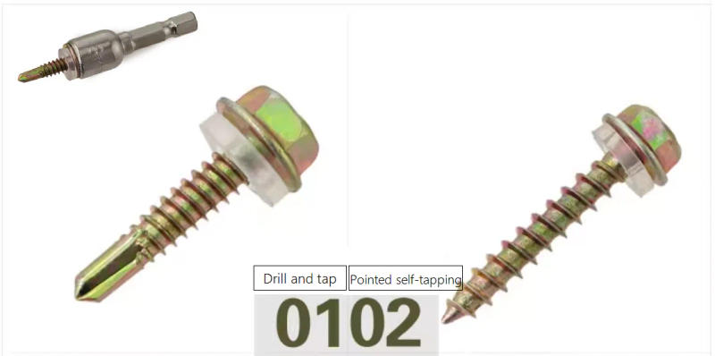 Description Picture 4 of itemM5.2 Colored Zinc Outer Hexagonal Self Drilling Dovetail Screw Colored Zinc Outer Hexagonal Pointed Tail Self Drilling