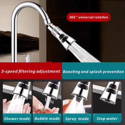 360° Rotate Kitchen Faucet Extender With Filter Function Universal Aerator Splash Filter Washbasin Faucet Bubbler Nozzle Aerator