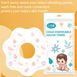 Disposable Bibs for Baby 360° Rotate Soft Baby Saliva Towel Waterproof & Oil-proof Travel Paper Bibs for Infants Boys Girls