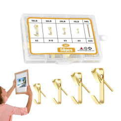 Wall Hangers For Pictures Picture Hooks Heavy Duty With 10-50 Lbs Capacity 50 Pcs Easy Installation Mirror Suspending Decoration