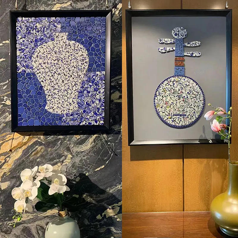 Description Picture 2 of item100g Oval Ceramic Mosaic Tiles Multi Color Mosaic Piece DIY Mosaic Making Stones for Craft Hobby Arts Home Wall Decoration arte