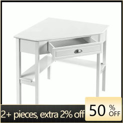 Corner Writing Desk With Storage Drawer White Freight Free Computer Desks Table Office Furniture