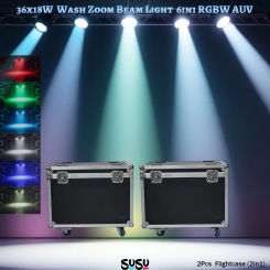 0 Tax 2 Flight Cases For  LED Zoom Wash 36X18w Rgbw 6in1 Stage Moving Head Light Beam Effect Dmx Bar Dj Party Wedding