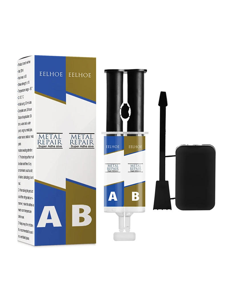 Description Picture 3 of itemAB Metal Strength Glue Repair Iron Bonding Adhesion Heat Resistance Cold Weld Metal Repair Adhesive Agent Caster Glue Weld Tool