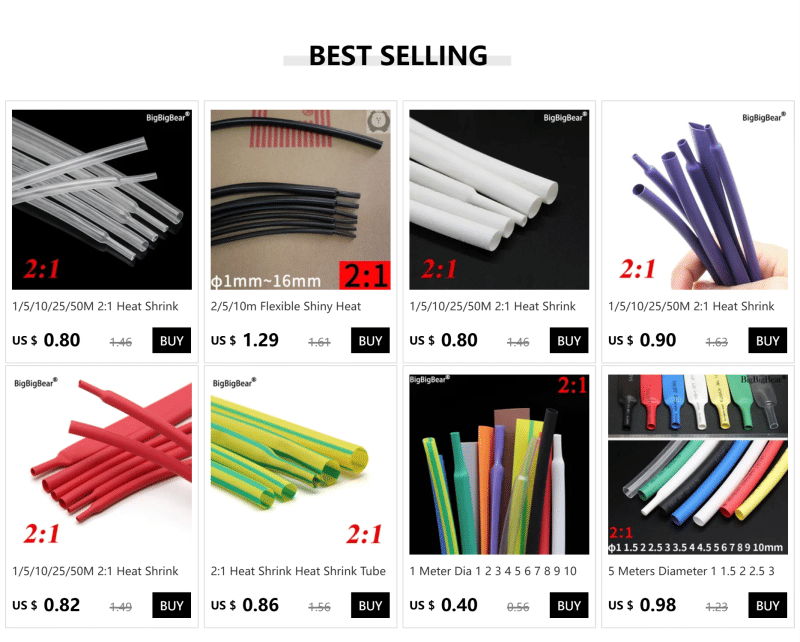 Description Picture 2 of item1/3/5M 2:1 Heat Shrink Heat shrink Tube Orange Diameter 1mm ~ 50mm Wire Repair DIY Cable Protecctor Tubing Sleeving Wrap