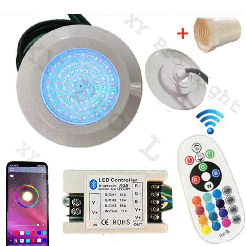 Description Picture 2 of item12W RGB LED Pool Light Bluetooth APP Control DC12V Outdoor/Indoor Underwater Light Fountain Landscape Lamp Piscina Luz Spotlight