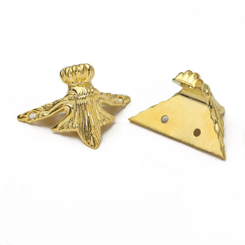 Description Picture 3 of item4Pcs/set Triangle Embellishments Vintage Case Furniture Hardware Box Decor Corner Protector Corner Brackets Antique Bronze