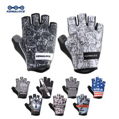 KEMALOCE Cycling Gloves Half Finger Road&MTB Summer Bicycle Mittens SBR Gel Pad Reflective Sport Bike Glove For Fishing&Climbing