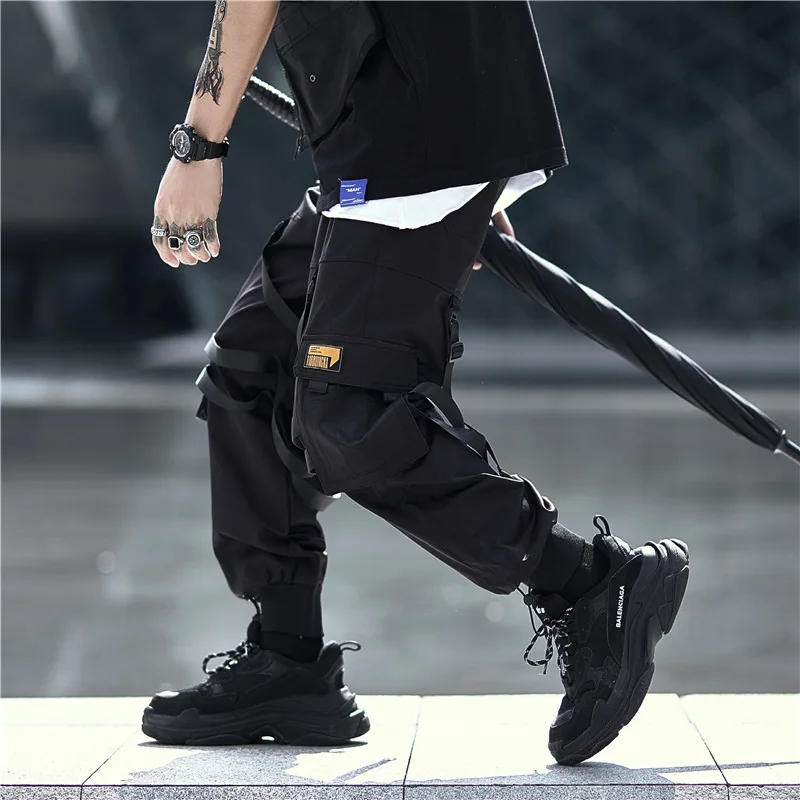 Description Picture 6 of itemDark high street functional style work trousers concealer tactical multi-pocket leggings casual pants