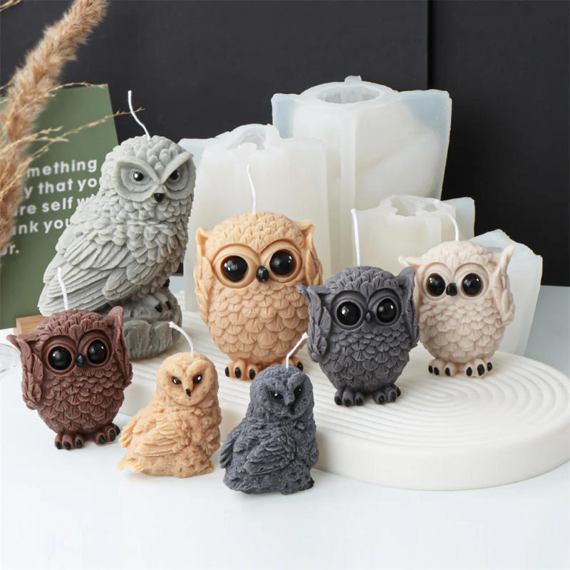 Description Picture 5 of item3D Owl Silicone Candle Mold Diy Cute Little Animal Candle Making Supplies Handmade Soap Plaster Craft Resin Mold Home Decor Gift