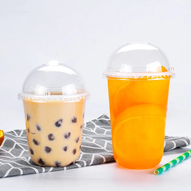 Description Picture 2 of item50pcs/pack 360/500/700 U Shaped Bubble Tea Cup Soft Plastic Cup Boba Tea Cups Disposable Cups Accept Customization