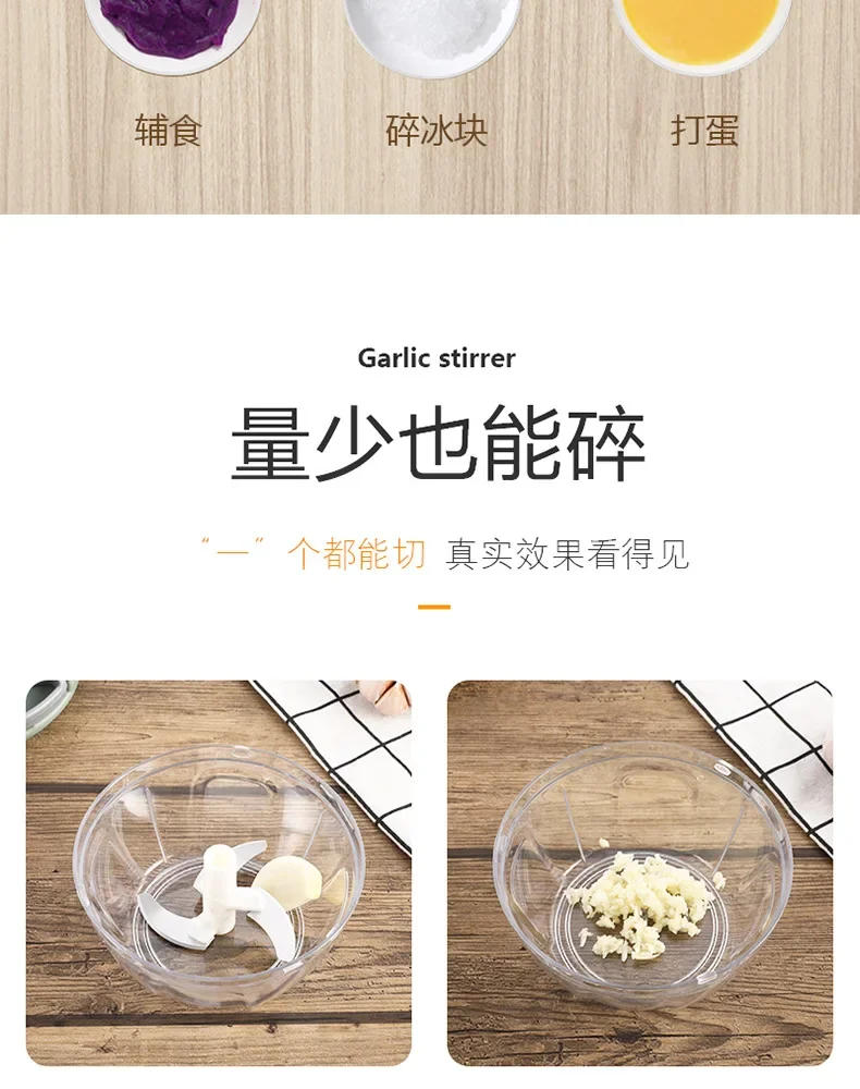 Description Picture 6 of item500/900ML Manual Meat Mincer Garlic Chopper Rotate Garlic Press Crusher Vegetable Onion Cutter Kitchen Cooking Accessories