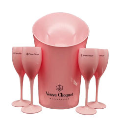 New Fashion Acrylic Ice Bucket Chandon Wine Beer Party for White Wedding Ice Buckets Wine Coolers Ice Holder ladle with Scoop