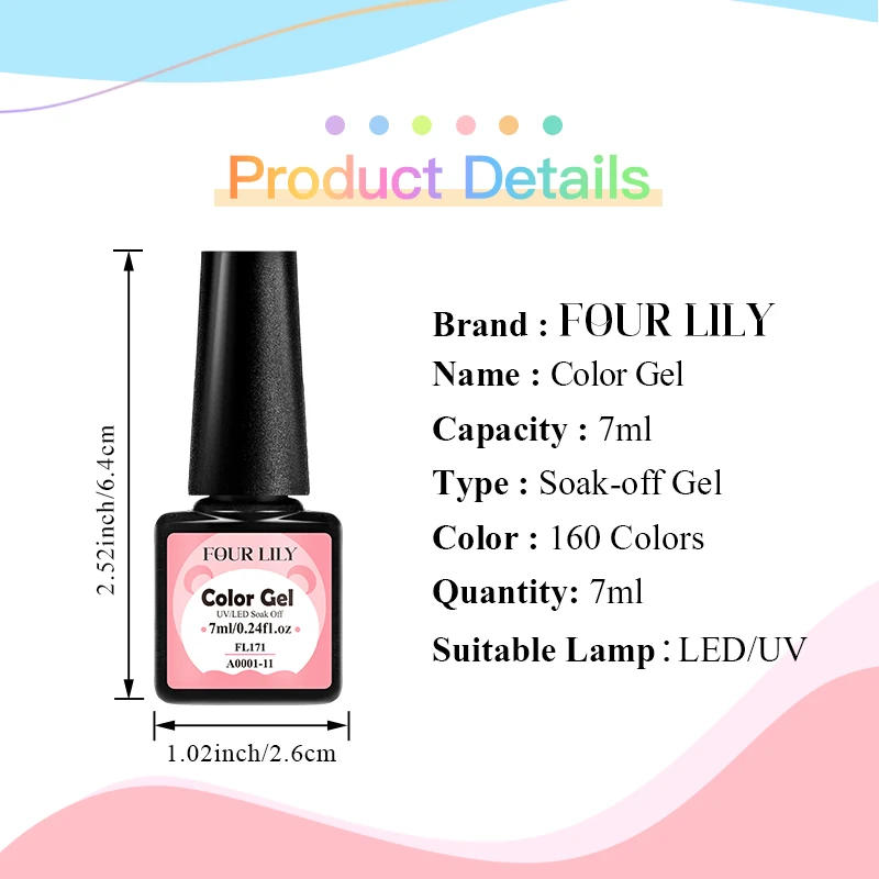 Description Picture 3 of item10pcs Gel Nail Polish Kits Colorful Spring Summer Nail Art All For Manicure Soak Off UV LED Gel Polish Set Long Lasting Vernis