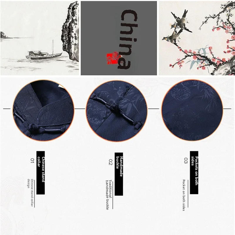 Description Picture 3 of itemMiddle-aged Elderly Men's Long Sleeve Shirt Blazers Casual Scene New Season Autumn Couple Overlife Clothes Wedding Banquet Suit