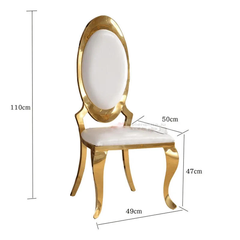 Description Picture 2 of itemNordic Dining Chair Kitchen Furniture Luxury Golden Stainless Steel Dining Chair Simple Modern Banquet Hall Fashionable Chairs