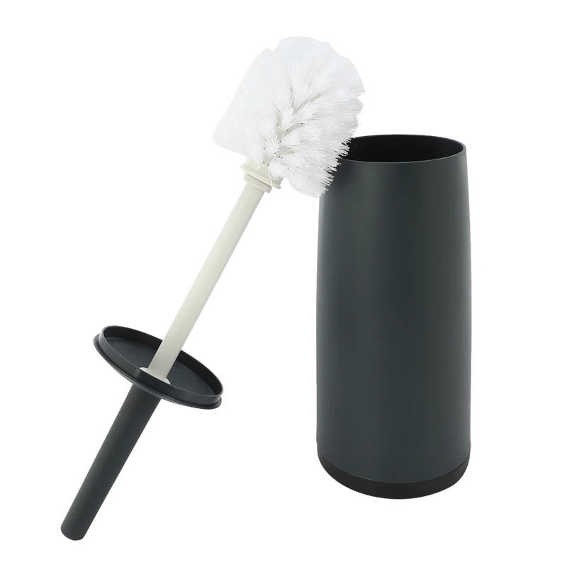 Description Picture 4 of itemToilet Brushes and Holders Toilet Bowl Brush with Holder Dark Gray for Bathrooms Modern Design Toilet Brush with Lid Longe