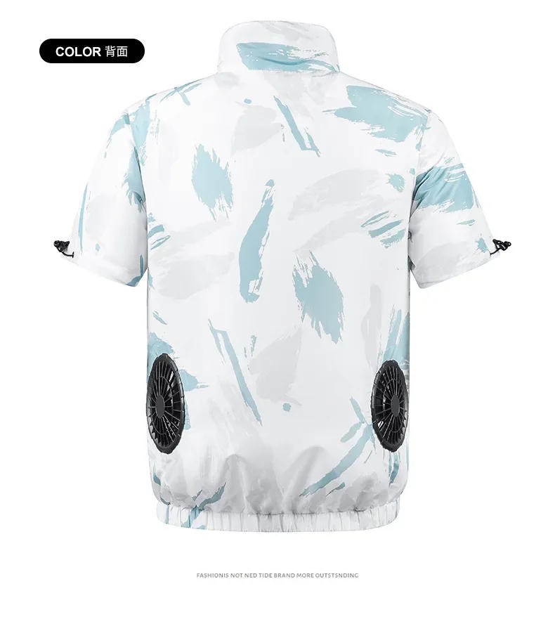 Description Picture 6 of item2024 Summer Ice Vest Men's  Air Conditioner Clothes Fan Vest Usb Charging Cooling Fishing Sleeveless Jacket Tactic Work Clothes