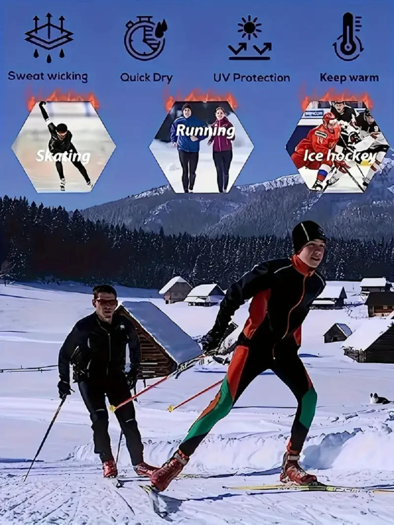 Description Picture 6 of itemWinter Thermal Underwear Set For Men Keep Warm Long Johns Base Layer Sports Fitness Leggings Tight Undershirts Fleece Pajamas