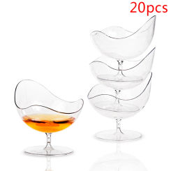 20PCS 50ml Disposable Tableware Dessert Cup Party Wedding Transparent Plastic Cocktail Cup Drink Cup Western Dessert Container