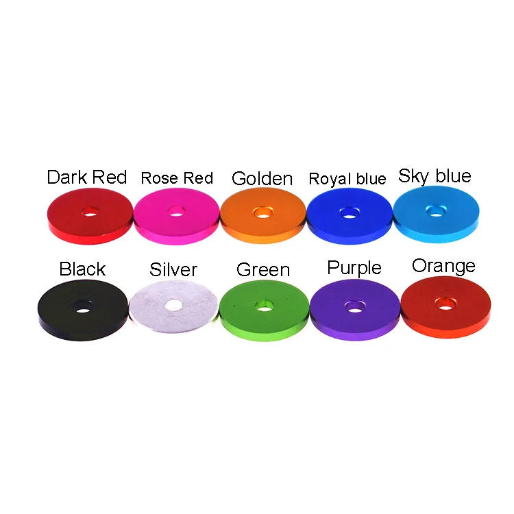 Description Picture 2 of item2PCS Colourful Anodized Aluminum Flat Washers M3 Multi-Color Gasket for RC Part