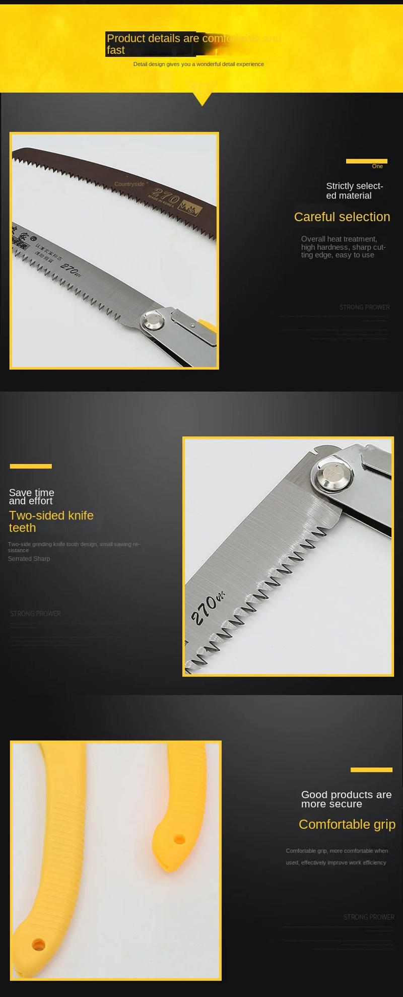 Description Picture 6 of itemCamping Saw Foldable Portable Secateurs Gardening Pruner 10 Inch Tree Trimmers Garden Tool for Woodworking Folding Hand Saw