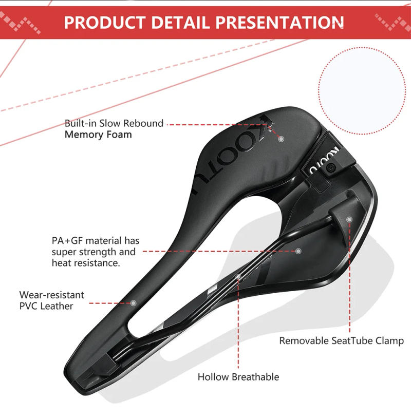 Description Picture 5 of itemBicycle Saddle Hollow Breathable Design Thickened Saddle Comfortable Bicycle Universal Saddle